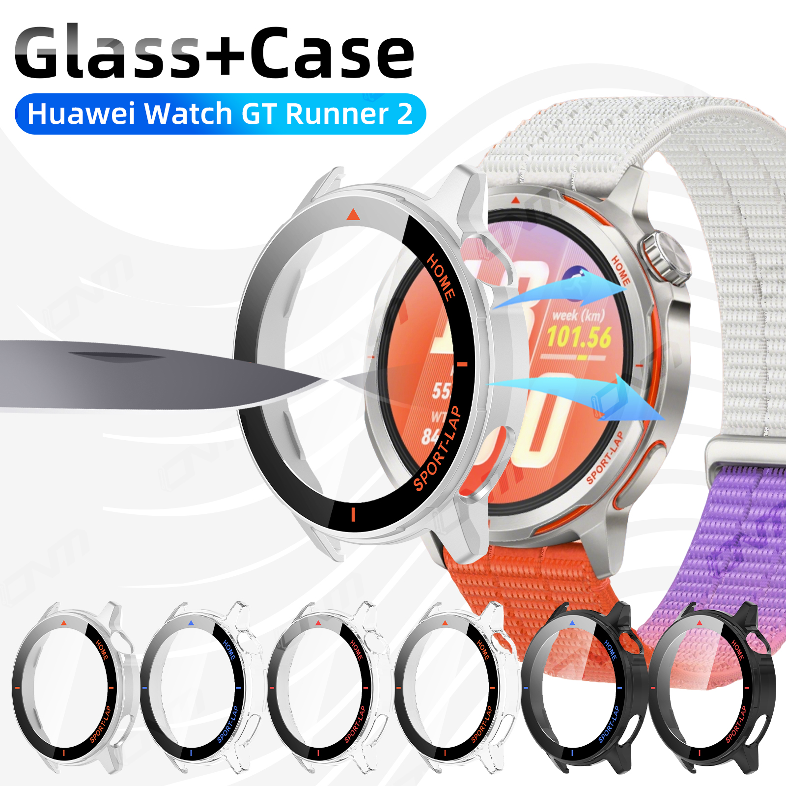 Titan Smartwatch Accessories - PC Case+Tempered Glass For Huawei Watch