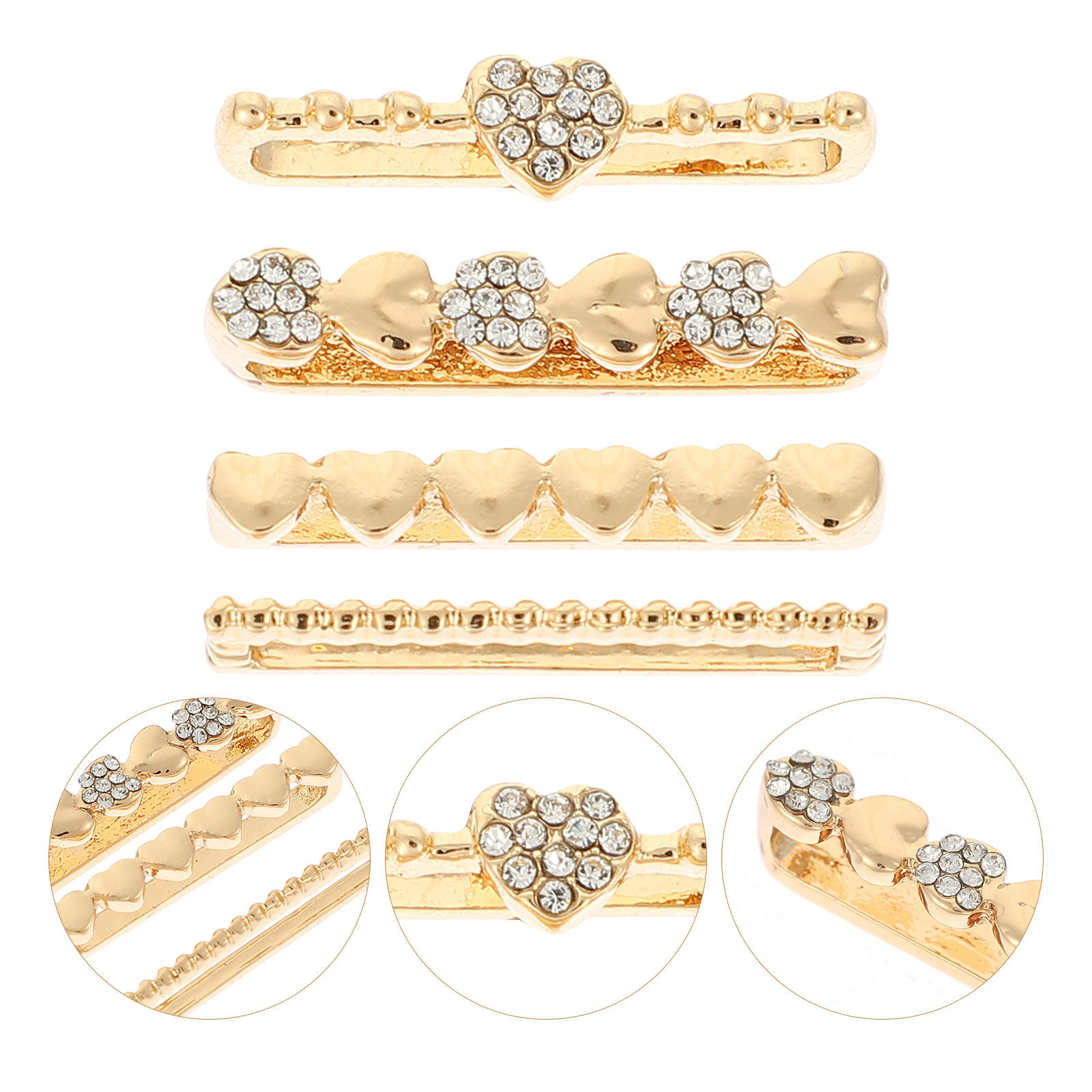 Smartwatch Straps & Accessories - 4Pcs Watchband Decorative Rings Zinc Alloy