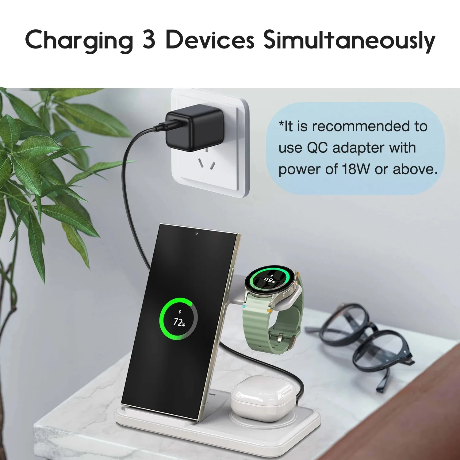 Desktop 3-in-1 Wireless Charge - Smartwatch Ac recensie en prijs