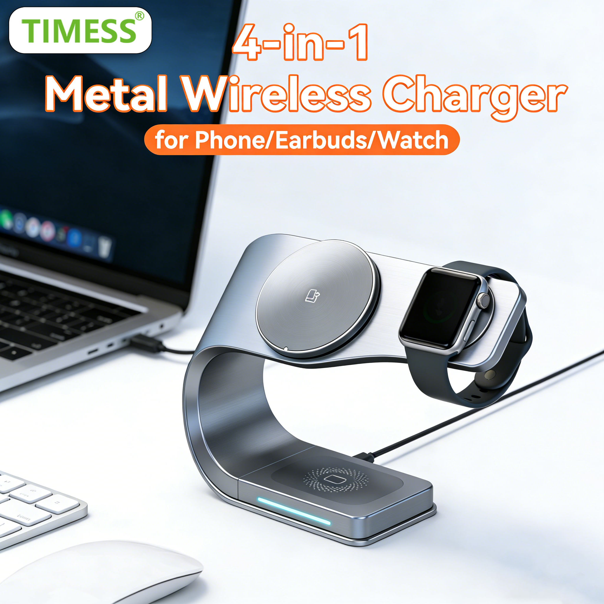 TIMESS 15W Metal 4-IN-1 Wirele - Smartwatch Ac recensie en prijs