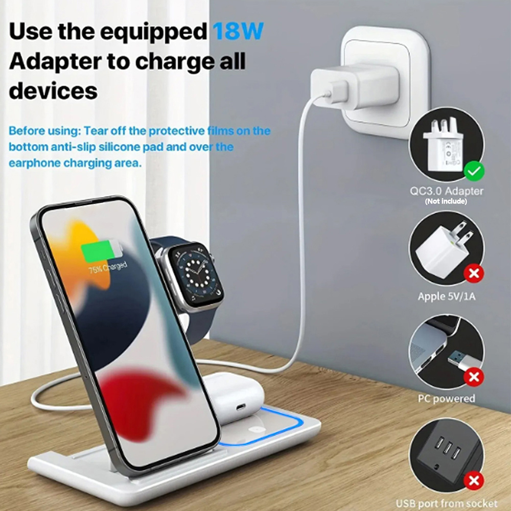 15W 3 in 1 Wireless Charger St - Smartwatch X recensie en prijs