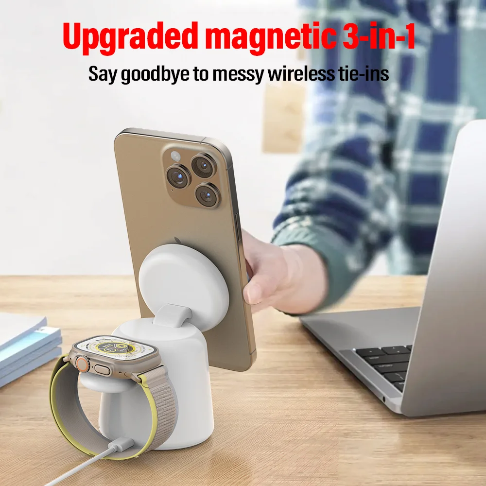 3 in 1 Magnetic Wireless Charg - Smartwatch Ac recensie en prijs