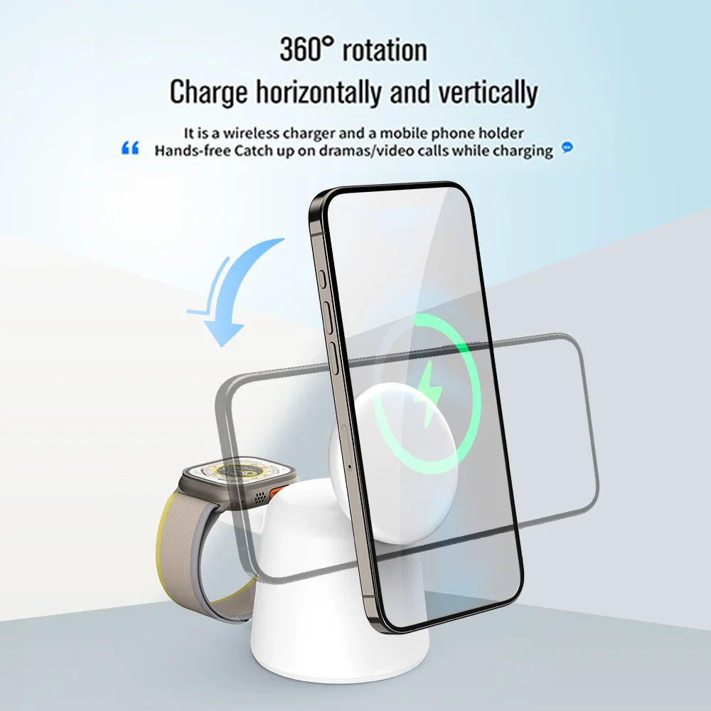 3 in 1 Magnetic Wireless Charg - Smartwatch Ac recensie en prijs