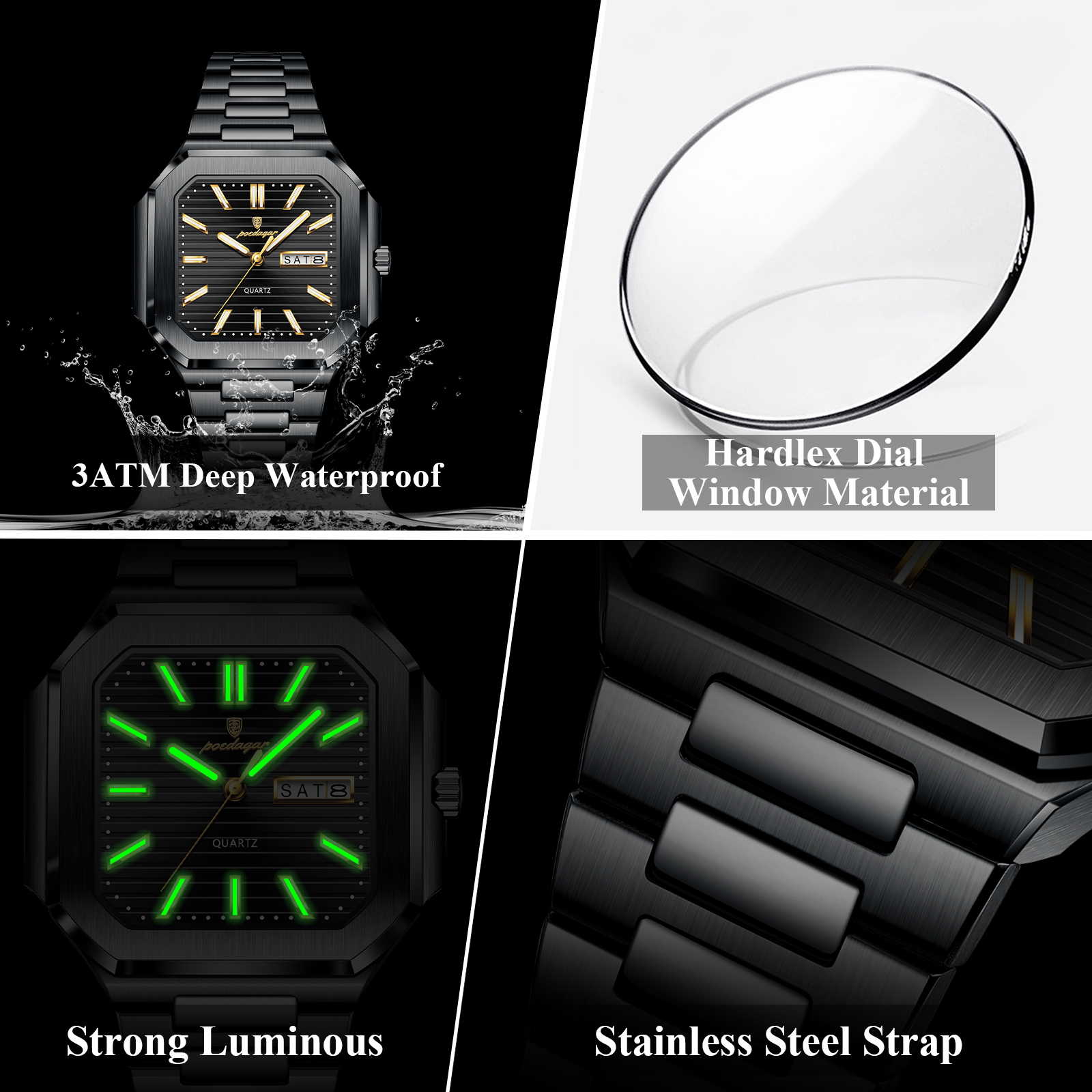 POEDAGAR Casual Square Man Wri - Smartwatch Nexus recensie en prijs