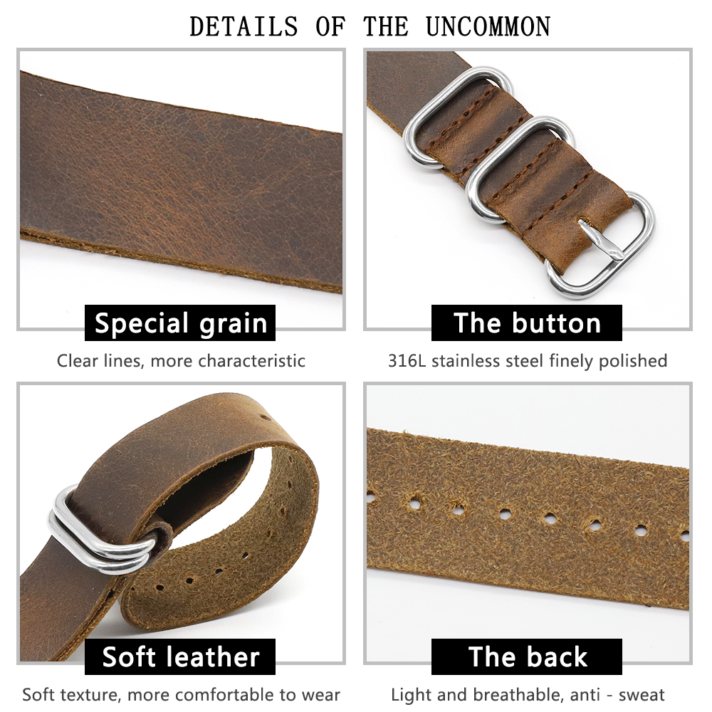 Genuine Leather Watch Band 18m - Nylon Nato Strap recensie en prijs