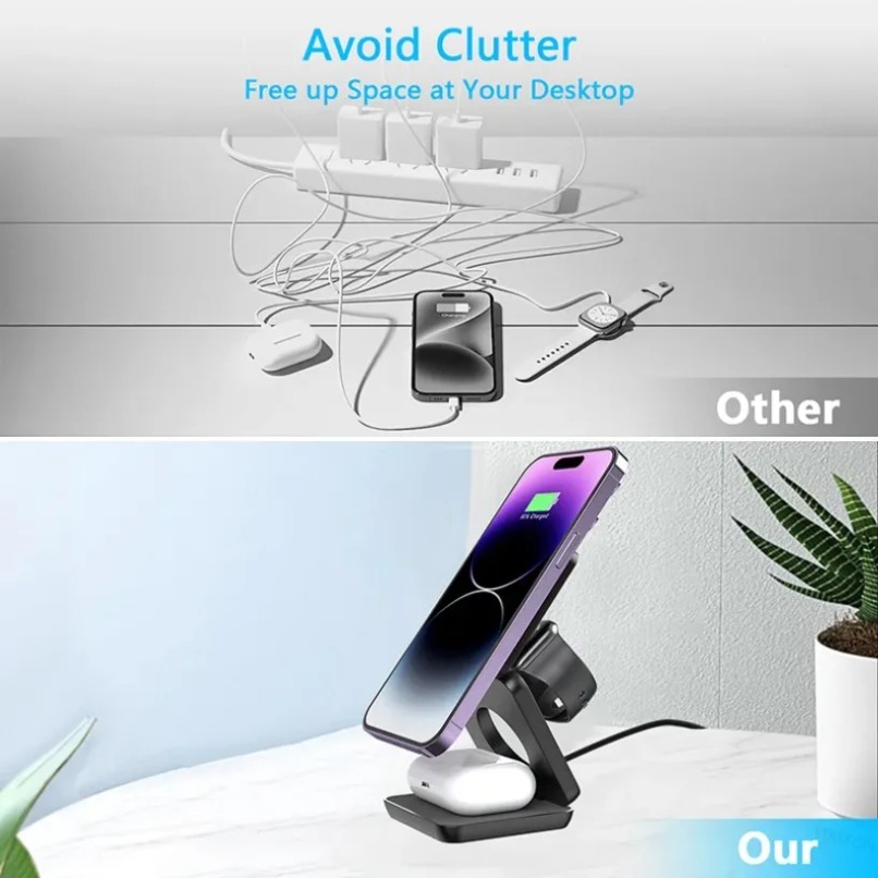 3 in 1 Foldable Magnetic Wirel - Smartwatch Ac recensie en prijs