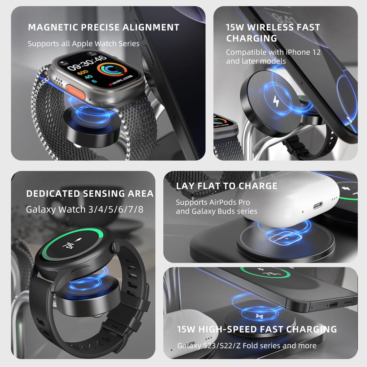 5 IN 1 Magnetic Wireless Charg - Smartwatch Ac recensie en prijs