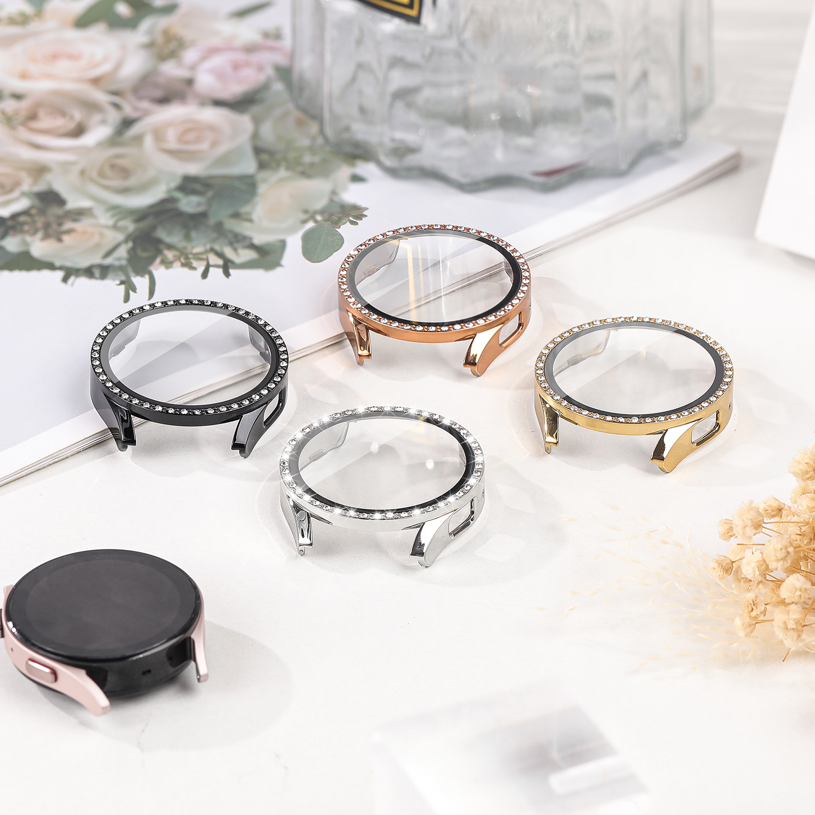 Glass+Diamond Case for Samsung - Smartwatch Watch Accessories For Women recensie en prijs
